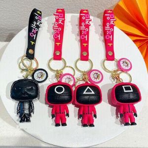  shahen all you need in one place  3D Squid Game Keychain Mini Doll Figurine Car Keychain Squid Game Soldier Doll