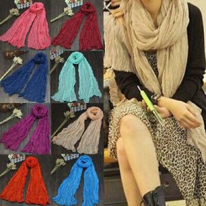 Lightweight Voile Scarf Shawl Wrap Solid Color Long Women Winter Autumn Warm